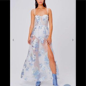 For Love and Lemons Cody Organza Maxi Dress w/Tags